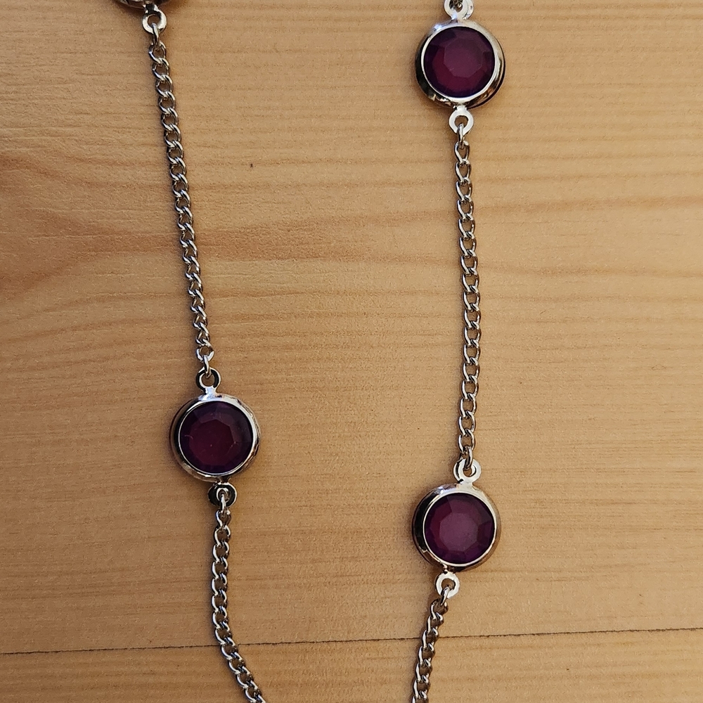 Fashion Bug Silver and Deep Purple Necklace